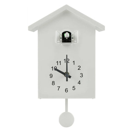 Moderne hvidt gøgeur i minimalistisk design