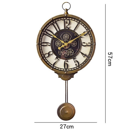 Vintage steampunk vægur med pendul