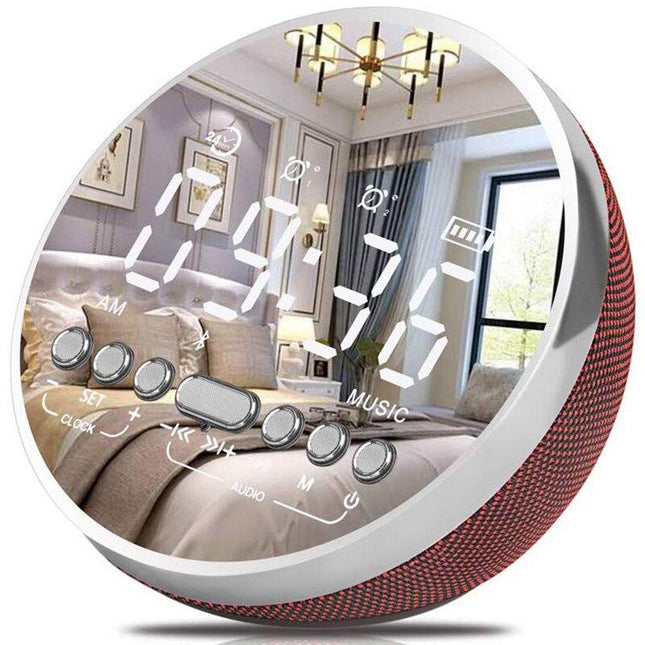 Vækkeur med Bluetooth højtaler og spejl