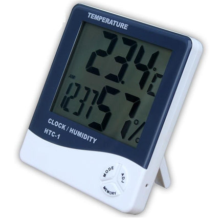 Digitalt vækkeur med termometer hygrometer