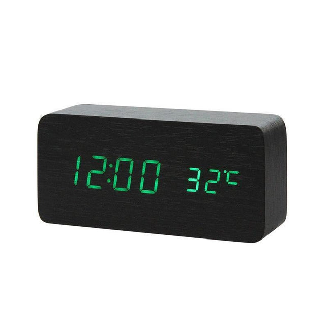 Digitalt LED vækkeur med temperaturvisning